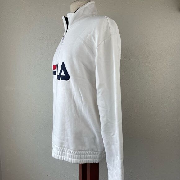 Fila White Quarter Zip Pullover Size L EUC - Picture 3 of 8
